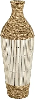 Deco 79 Seagrass El Yapımı Dekoratif Vazo Sarılı Uzun Orta Parça Vazo Çıtalı Bambu Merkezi, Ev Dekorasyonu Için Vazo 28 X 28 Cm X 81 Cm, Kahverengi ürün görseli 1