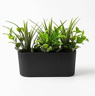 Dekoratif Yapay Sukulent Bitki Saksısı – Masaüstü Yapay Bitki Aranjmanı, Dekoratif Plastik Saksı Ile Ev, Ofis Raf Dekoru (16 X 7 Cm) ürün görseli 1