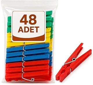 48 Adet Mandal Klasik Çamaşır Mandalı Plastik ürün görseli 1