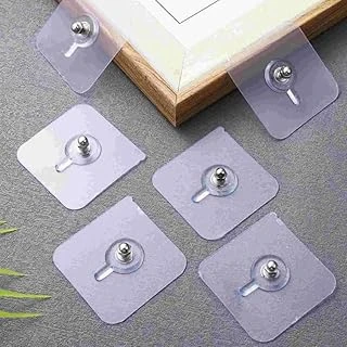 Jouis Yapışkanlı Vida Şeffaf Duvara Monte Vida Kancaları, İz Bırakmayan Asma Çivi Kancaları Tutucular Vidalar, Banyo Mutfak Oturma Odası Için Dekoratif Tablolar Asmak Için Şeffaf Vida Duvar Çivisi(4 ürün görseli 1