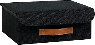 Textile Çekmece İçi Siyah Renk Jüt Kapaklı Kutu 30 X 23 X 11 Cm ürün görseli 1