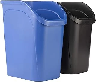 Rubbermaid Tezgah Altı Küçük Kovası, Geri Dönüşüm/Atık Için 2'Li Paket Siyah, 9,4 Galon, Mutfak/Banyo/Ofiste Kullanım Için Lavabo/Masa/Dolap Altına Sığar ürün görseli 1
