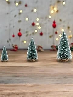 Yenigeldi 3’Lü Çam Ağacı Seti – 15 Cm, 15 Cm, 20 Cm Masa Üstü Yılbaşı Süsü, Dekorasyon Ağacı, Yeşil ürün görseli 1