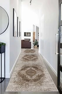 Pelangi Osmanlı Motifler Desenli Etnik Dijital Baskı Yıkanabilir Kaymaz Taban Eskitme Salon Halısı (Gri), Gri 80 X 400, 955568412804007 ürün görseli 1