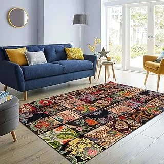 Latte Dizayn Talita Desenli Kadife Pamuk Tabanlı Yıkanabilen Kaydırmaz Antibakteriyel Salon Halısı 100X150 ürün görseli 1