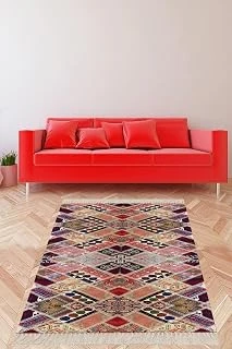 Pelangi Kilim Desenli Renk Geçişli Yıkanabilir Kaymaz Taban Tutmaz Etnik Salon Halısı Yolluk, Çok Renkli 130 X 180 ürün görseli 1