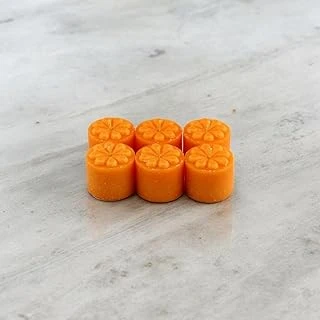 Baton Mum Mini 6'Lı Turuncu Silindir Dekoratif Mumu Kandil Hediyelik Fitilli Mumlar Şamdan Kokusuz ürün görseli 1