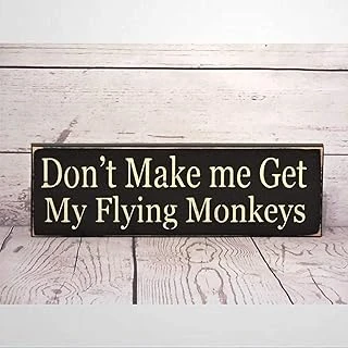 Rustik Ahşap Tabelalar İlkel Ülke İşareti Don'T Make Me Get My Flying Monkeys İlkel Ülke İşareti Doğum Günü Hediyesi Sihirbazı İşareti Duvar Sanatı Dekor Mutfak Kafe Pub Dekor Hediye 15,7 X 30,5 Cm ürün görseli 1
