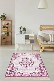 Pelangi Osmanlı Desen Göbekli Dijital Baskı Yıkanabilir Salon Halısı Yollu, Pembe 160 X 160 ürün görseli 1