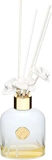 130 Ml Beyaz Cam Şişe Seramik Çiçek Taşlı Bambu Çubuklu White Jasmine Oda Kokusu ürün görseli 1