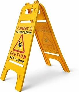 A Tipi Kaygan Zemin Uyarı Levhası Pvc Plastik Katlanır Tek Parça Dik Duran Çift Yönlü Belirteç Yazı ürün görseli 1