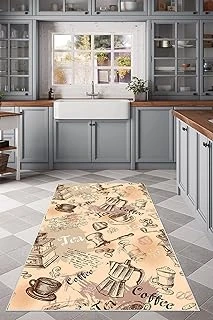 Pelangi Coffee Tea Rengi Yıkanabilir Kaymaz Taban Tutmaz Mutfak Halısı, Sarı 180 X 250 ürün görseli 1