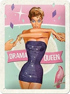 Nostalgic Drama Queen Kabartmalı Metal Duvar Panosu ürün görseli 1