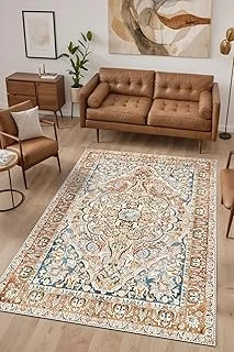 Maral Şönil Kaymaz Doğal Pamuk Tabanlı Yıkanabilir Antibakteriyel Çevre Dostu Salon Halısı 140X200 ürün görseli 1