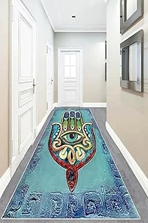 Pelangi Fatma Ana Eli Desenli Dijital Baskı Yıkanabilir Kaymaz Taban Salon Halısı, 100 X 600, 95544291006007 ürün görseli 1