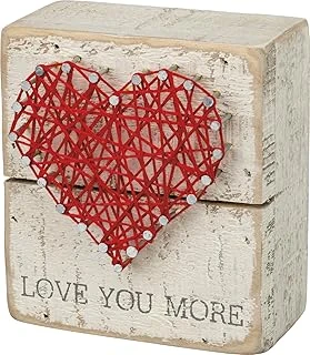 Primitives By Kathy 34248 Rustik Beyaz İp Sanat Kutusu Tabelası, 8,9 Cm X 10,16 Cm, Love You More ürün görseli 1