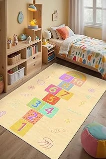 Dande Şönil Desen Kaymaz Pamuk Tabanlı Yıkanabilir Antibakteriyel Çocuk Halısı 200X300 ürün görseli 1
