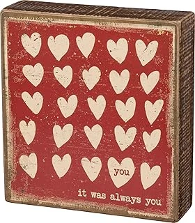 Primitives By Kathy 34732 Rustik Esinlenmiş Ahşap Kutu Tabelası, 15 X 15 Cm, It Was Always You ürün görseli 1