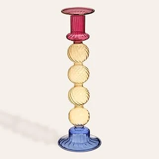 Nanjıng Renkli Borosilikat Cam Şamdan 8X8X25 Cm ürün görseli 1