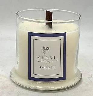 Mi̇ssi̇ Ahşap Fi̇ti̇lli̇ Sandal Wood Vegan Mum ürün görseli 1