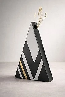Setabianca Dekoratif Seramik Vazo 35 Cm – Deco Lines Üçgen Vazo ürün görseli 1