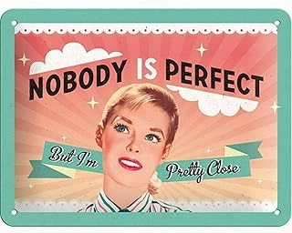 Nostalgic Nobody Is Perfect Kabartmalı Metal Duvar Panosu ürün görseli 1