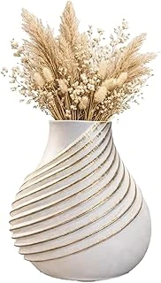 Handmade Dekoratif Seramik Vazo | Spiral Form Tasarım | El Yapımı Doğal Dokulu Vazo | Salon, Masa & Konsol Dekoru ürün görseli 1