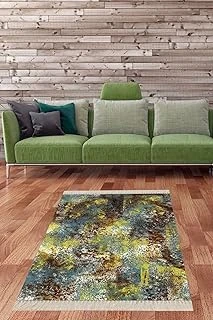Pelangi Batik Desenli Renk Geçişli Dijital Baskı Yıkanabilir Kaymaz Taban Salon Halısı Yolluk, Yeşil 160 X 350, 42541049160350728 ürün görseli 1