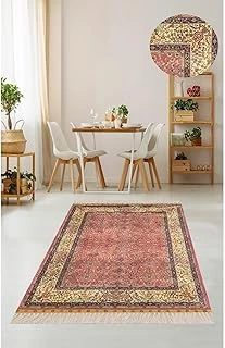 Pelangi Kiremit Osmanlı Motifler Desenli Etnik Dijital Baskı Yıkanabilir Kaymaz Taban Halı, Kiremit 160 X 250 ürün görseli 1