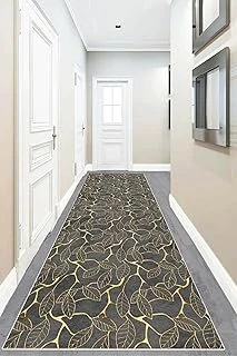 Pelangi Gold Yaprak Desenli Dijital Baskı Yıkanabilir Kaymaz Taban Klasik Salon Halısı Gri, Gri 100 X 300, 95552571003007 ürün görseli 1