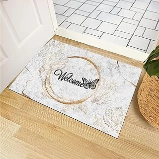 Monnhein Kapı Önü Paspası - Şık Kapı Paspası | Ev, Ofis Dış Mekân Kullanımı İçin (Butterfly Welcome) 45X65 ürün görseli 1