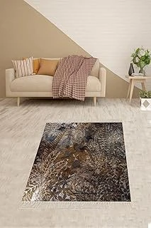 Pelangi Batik Renk Geçişli Çiçek Desenli Dijital Baskı Yıkanabilir Kaymaz Taban Etnik Salon Halısı Yolluk, Kahverengi 160 X 230 ürün görseli 1
