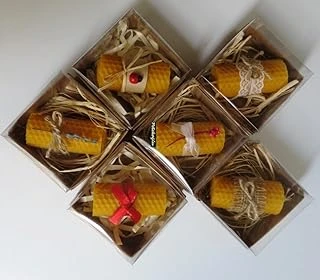 Petekoğlu (6 Adet) Özel Günler İçin Doğal Petek Balmumu Mum 7Cm X3Cm Kutulu Mum Beeswax Candle ürün görseli 1