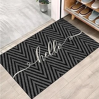 Monnhein Kapı Önü Paspası - Şık Kapı Paspası | Ev, Ofis Dış Mekân Kullanımı İçin (Hello Zigzag) 45X65 ürün görseli 1