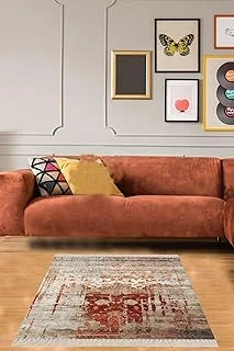 Pelangi Batik Desenli Renk Geçişli Dijital Baskı Yıkanabilir Kaymaz Taban Salon Halısı Yolluk, Kahverengi 130 X 180 ürün görseli 1