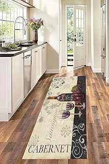 Pelangi Şarap Kadeh Üzüm Desen Dijital Baskılı Kaymaz Taban Yıkanabilir Tutmaz Mutfak Halısı, Sarı 80 X 250, 99929180250526 ürün görseli 1
