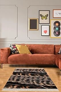 Pelangi Leopar Desenli Dijital Baskı Yıkanabilir Kaymaz Taban Salon Halısı Yolluk, Kahverengi 120 X 180 ürün görseli 1