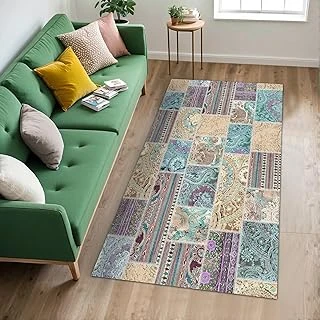 Herce Patchwork Şönil Kaymaz Doğal Pamuk Tabanlı Yıkanabilir Antibakteriyel Çevre Dostu Salon Halısı 160X230 ürün görseli 1