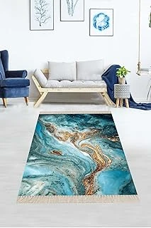 On The Clouds Gold Detaylı Okyanus Esintili Dijital Baskı Yıkanabilir Salon Halı Meg213M, 160 X 240 ürün görseli 1