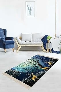 Pelangi Geyik Ağaç Doğa Desenli Dijital Baskı Yıkanabilir Kaymaz Taban Salon Halı Yolluk, 160 X 240 ürün görseli 1