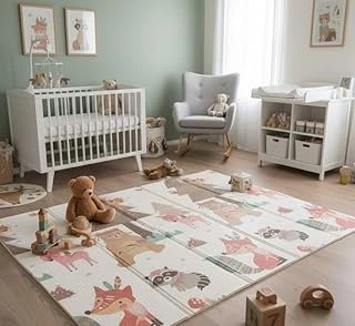 Katlanabilir Çift Taraflı Eğitici Çocuk Oyun Matı, Halısı 180X150 (Taşıma Çantalı) - Ayı ürün görseli 1