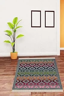 Pelangi Kilim Desenli Etnik Dijital Baskı Yıkanabilir Salon Halı Yolluk, Karışık Renli 160 X 160 ürün görseli 1