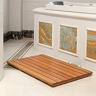 Promosyonca Bambu Banyo Paspası, Doğal Ahşap, Kaymaz Tasarım, Su Geçirmez Yüzey, Yuvarlatılmış Köşeler, 40X60 Cm ürün görseli 1