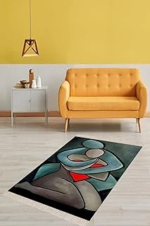 Pelangi Yeşil Sanat Dijital Baskı Yıkanabilir Kaymaz Taban Salon Halısı Yolluk, Yeşil 130 X 180 ürün görseli 1