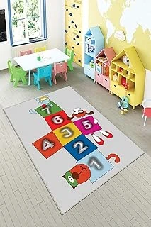 Pelangi Gri Seksek Desenli Yıkanabilir Kaymaz Taban Tutmazbebek Çocuk Odası Halısı, Gri-Renkli 100 X 600, 901357151100600 ürün görseli 1