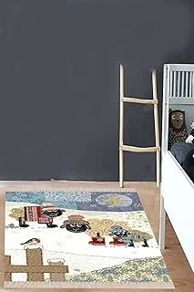 Pelangi Jüt Baskı Detaylı Sevimli Hayvanlar Dijital Baskı Yıkanabilir Çocuk Halısı ürün görseli 1