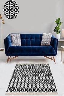 On The Clouds Geometrik Desenli Dijital Baskı Yıkanabilir Kaymaz Taban Kilim Desen Salon Halı (Bej) Meg1625Sb, 80 X 200 ürün görseli 1