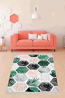 Pelangi Tropikal Yaprak Mermer Desenli Halı Dijital Baskı Yıkanabilir Kaymaz Taban Tutmaz Salon Halısı, Çok Renkli 100 X 600 ürün görseli 1