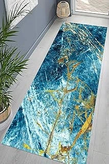 Pelangi Gold Detaylı Okyanus Esintili Dijital Baskı Yıkanabilir Salon Halı, 100 X 250, 95547261002507 ürün görseli 1