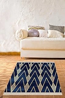 On The Clouds Gold Geometrik Zigzag Çizgili Üçgen Desenli Dijital Baskı Yıkanabilir Salon Halı Yolluk Meg554, 160 X 300 ürün görseli 1